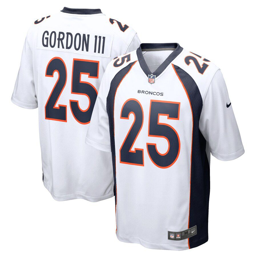 Men Denver Broncos #25 Melvin Gordon III Nike White Game NFL Jersey